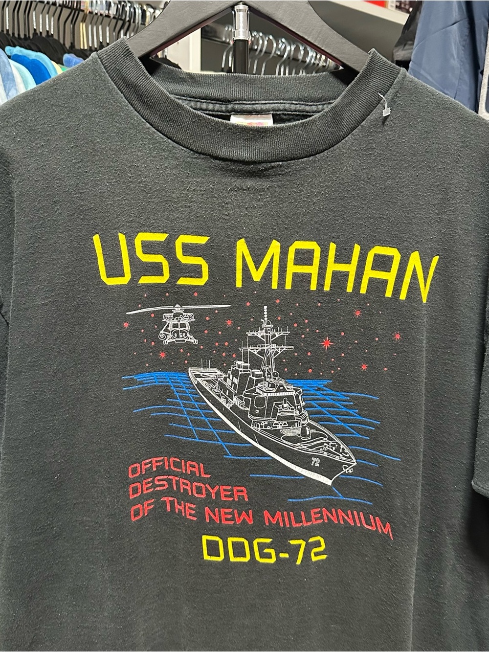 Vintage 90s USS Mahan Military T-shirt Size XL